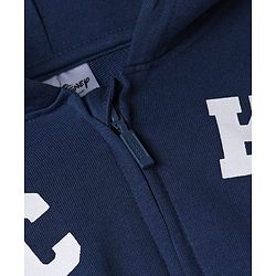 Babyhug Disney 100% Cotton Terry Full Sleeves T-Shirt, Hooded Sweatshirt and Jogger with Mickey Mouse Graphic Print - Navy Blue White & Red