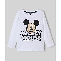 Babyhug Disney 100% Cotton Terry Full Sleeves T-Shirt, Hooded Sweatshirt and Jogger with Mickey Mouse Graphic Print - Navy Blue White & Red