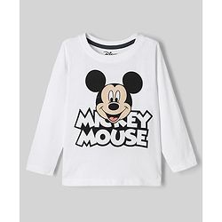 Babyhug Disney 100% Cotton Terry Full Sleeves T-Shirt, Hooded Sweatshirt and Jogger with Mickey Mouse Graphic Print - Navy Blue White & Red