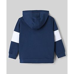 Babyhug Disney 100% Cotton Terry Full Sleeves T-Shirt, Hooded Sweatshirt and Jogger with Mickey Mouse Graphic Print - Navy Blue White & Red