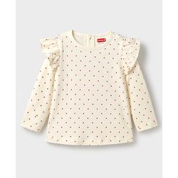 Babyhug Denim Woven Full Sleeves Frock with Inner Tee & Floral Embroidery - Blue