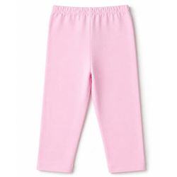 Babyhug Cotton Lycra Knit Full Length Polka Dots Solid & Striped Leggings Pack Of 5 - Dark Pink Navy Blue & Lime Green