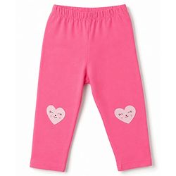 Babyhug Cotton Lycra Knit Full Length Polka Dots Solid & Striped Leggings Pack Of 5 - Dark Pink Navy Blue & Lime Green