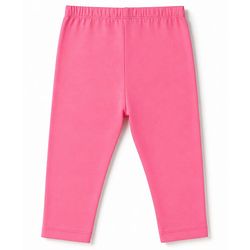 Babyhug Cotton Lycra Knit Full Length Polka Dots Solid & Striped Leggings Pack Of 5 - Dark Pink Navy Blue & Lime Green