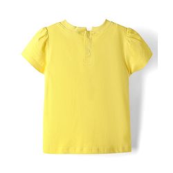 Babyhug 100% Cotton Woven Half Sleeves Denim Frocks with Inner Tee & Floral Embroidery - Blue