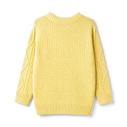 Babyhug Knit Full Sleeves Front Open Sweater With Cable Knit Design - Yellow