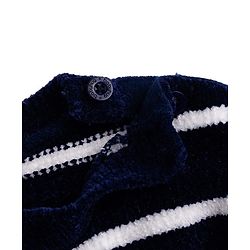 Babyhug Knit Full Sleeves Striped Pullovers With Love Sequin - Navy Blue