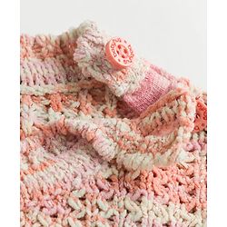 Babyhug Knit Full Sleeves Pullovers With Crown Applique - Peach