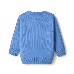 Babyhug Knit Full Sleeves Front Open Sweater With Cable Knit Design - Light Blue