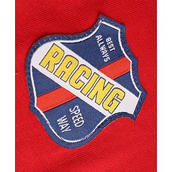 Babyhug Cotton Knit Half Sleeves Pique Polo T-Shirt with Racing Patch - Red
