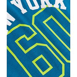 Babyhug Cotton Knit Half Sleeves T-Shirt with New York 60 Print - Blue