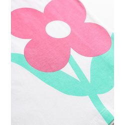 Babyhug 100% Cotton Knit T-Shirt Half Sleeves with Floral Print - White