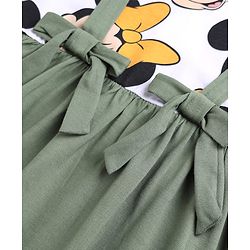 Babyhug Disney Cotton Single Jersey Knit Full Sleeves Minnie Mouse Printed Frock - White & Green