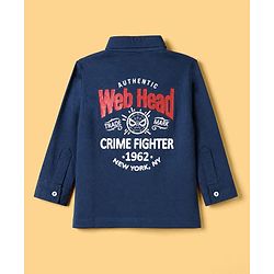 Babyhug Marvel 100% Cotton Single Jersey Knit Shirt and T-shirt With Full Sleeves and Spider-man Print in Navy Blue