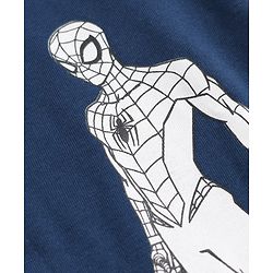 Babyhug Marvel 100% Cotton Single Jersey Knit Shirt and T-shirt With Full Sleeves and Spider-man Print in Navy Blue