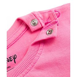 Babyhug Disney Single Jersey Knit Full Sleeves T-shirt & Pyjama Night Suit With Marie Graphic & Polka Dot Print -Pink