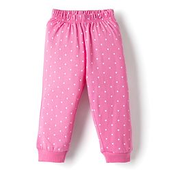 Babyhug Disney Single Jersey Knit Full Sleeves T-shirt & Pyjama Night Suit With Marie Graphic & Polka Dot Print -Pink