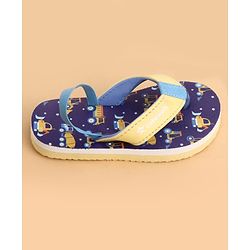Cute Walk by Babyhug Back Strap Flip Flops With Vehicle Print - Blue
