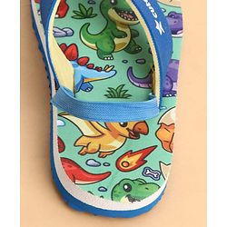 Cute Walk by Babyhug Back Strap Flip Flops With Dino Print - Blue