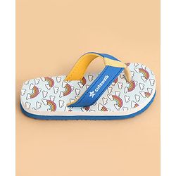 Cute Walk by Babyhug Slip On Flip Flops With Rainbow Print - Blue