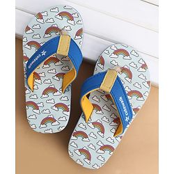 Cute Walk by Babyhug Slip On Flip Flops With Rainbow Print - Blue