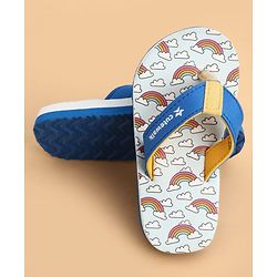 Cute Walk by Babyhug Slip On Flip Flops With Rainbow Print - Blue