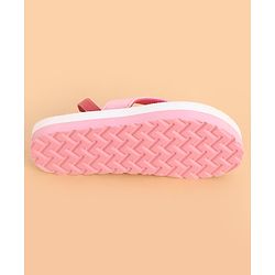 Cute Walk by Babyhug Back Strap Flip Flops With Hearts Print - Pink