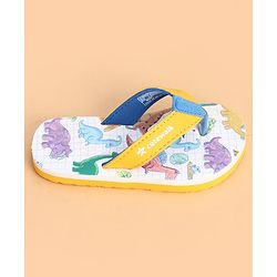 Cute Walk by Babyhug Slip On Dino Printed Flip Flops - Yellow