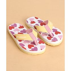 Cute Walk by Babyhug Slip On Closure Flip Flops With Heart Print - Pink
