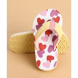Cute Walk by Babyhug Slip On Closure Flip Flops With Heart Print - Pink