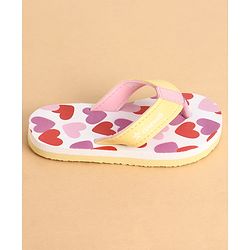 Cute Walk by Babyhug Slip On Closure Flip Flops With Heart Print - Pink