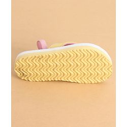 Cute Walk by Babyhug Back Strap Closure Flip Flops With Unicorn Print - Purple & Yellow