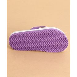 Cute Walk by Babyhug Slip On Closure Flip Flops With Floral Print - Purple & Yellow