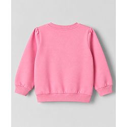 Babyhug Heavy Gauge 100% Cotton Terry Knit Full Sleeves Sweatshirts With Bow & Text Print Pack of 2 - Navy & Pink