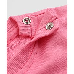 Babyhug Heavy Gauge 100% Cotton Terry Knit Full Sleeves Sweatshirts With Bow & Text Print Pack of 2 - Navy & Pink