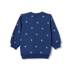 Babyhug Heavy Gauge 100% Cotton Terry Knit Full Sleeves Sweatshirts With Bow & Text Print Pack of 2 - Navy & Pink