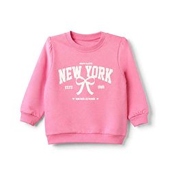 Babyhug Heavy Gauge 100% Cotton Terry Knit Full Sleeves Sweatshirts With Bow & Text Print Pack of 2 - Navy & Pink