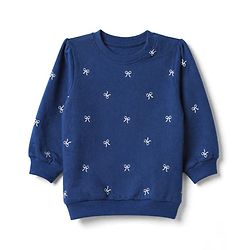Babyhug Heavy Gauge 100% Cotton Terry Knit Full Sleeves Sweatshirts With Bow & Text Print Pack of 2 - Navy & Pink