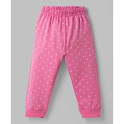 Babyhug Disney Single Jersey Knit Full Sleeves T-shirt & Pyjama Night Suit With Minnie Mouse & Donald Duck Graphic & Polka Dot Print - Pink
