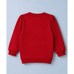 Babyhug Heavy Gauge 100% Cotton Terry Knit Full Sleeves Sweatshirts With Bow, Polka dot & Text Print Pack of 2 - White & Red