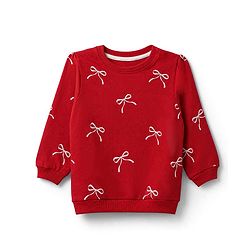 Babyhug Heavy Gauge 100% Cotton Terry Knit Full Sleeves Sweatshirts With Bow & Puppy Print Pack of 2 - Red & Beige
