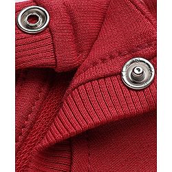 Babyhug Heavy Gauge 100% Cotton Terry Knit Full Sleeves Sweatshirts with Marie & Floral Print Pack of 2 - Red & Cream