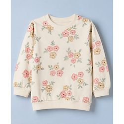 Babyhug Heavy Gauge 100% Cotton Terry Knit Full Sleeves Sweatshirts with Marie & Floral Print Pack of 2 - Red & Cream