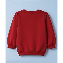 Babyhug Heavy Gauge 100% Cotton Terry Knit Full Sleeves Sweatshirts with Marie & Floral Print Pack of 2 - Red & Cream