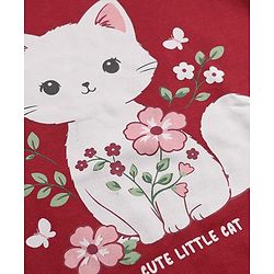 Babyhug Heavy Gauge 100% Cotton Terry Knit Full Sleeves Sweatshirts with Marie & Floral Print Pack of 2 - Red & Cream