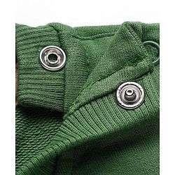 Babyhug 100% Cotton Terry Knit Full Sleeves Sweatshirt with Mama's Boy Embroidery - Green