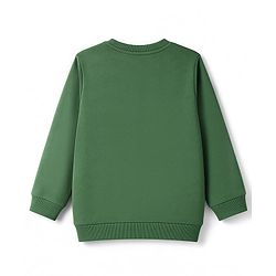 Babyhug 100% Cotton Terry Knit Full Sleeves Sweatshirt with Mama's Boy Embroidery - Green