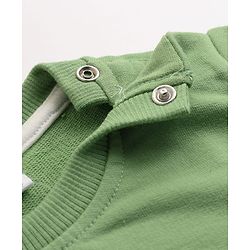 Babyhug Heavy Gauge 100% Cotton Terry Knit Full Sleeves Sweatshirts With Dinosaur and Text Print Pack of 2 - White & Green