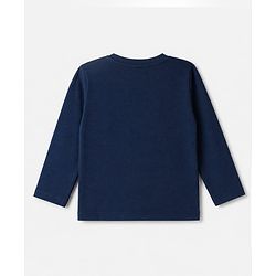 Babyhug 100% Cotton Knit Full Sleeves T-Shirts With Animal Print Pack of 3 in Navy Blue Peach