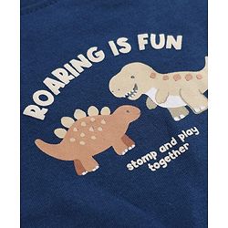 Babyhug 100% Cotton Knit Full Sleeves T-Shirts With Animal Print Pack of 3 in Navy Blue Peach